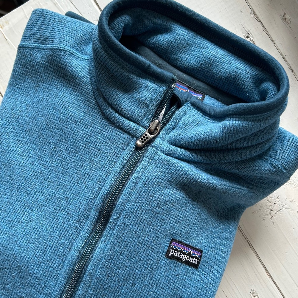 Patagonia Better Sweater Full Zip Fleece Jacket Blue Teal Heathered Womens XL